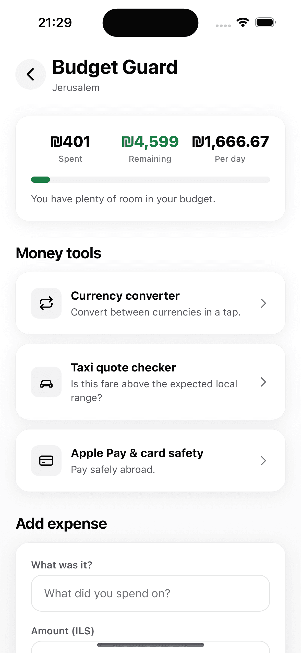 TripAtlas app screen