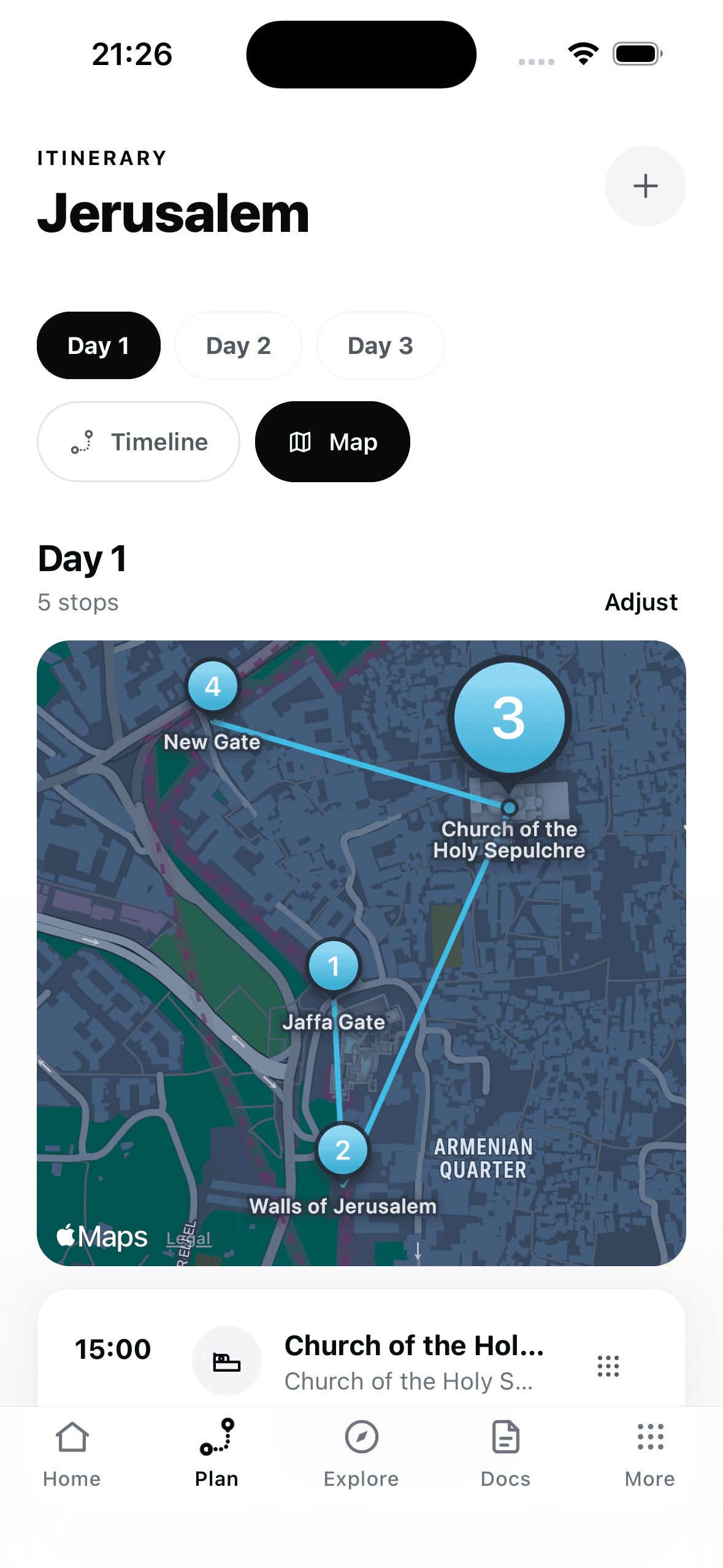 TripAtlas places and map screen